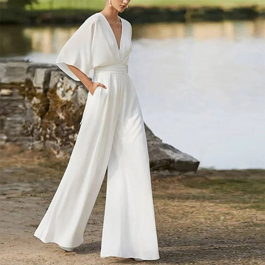 CM | KAREN- Elegante mono con cuello en V