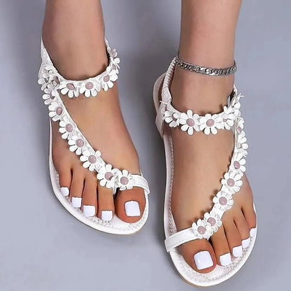 CM | Sandalias planas de flores de verano