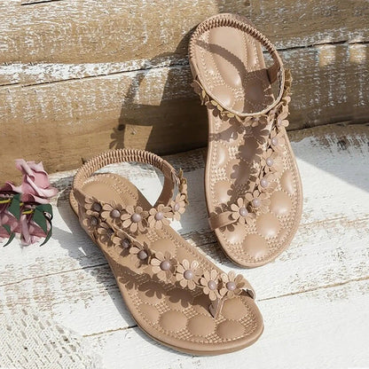 CM | Sandalias planas de flores de verano