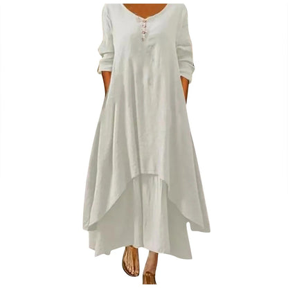 CM | Vestido midi fluido multicapa