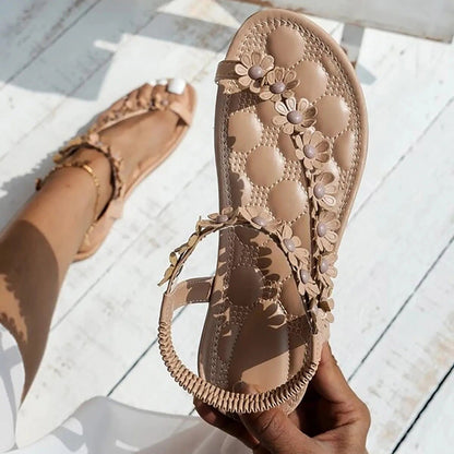 CM | Sandalias planas de flores de verano