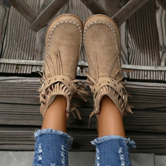 CM | Botas mocasín boho con flecos