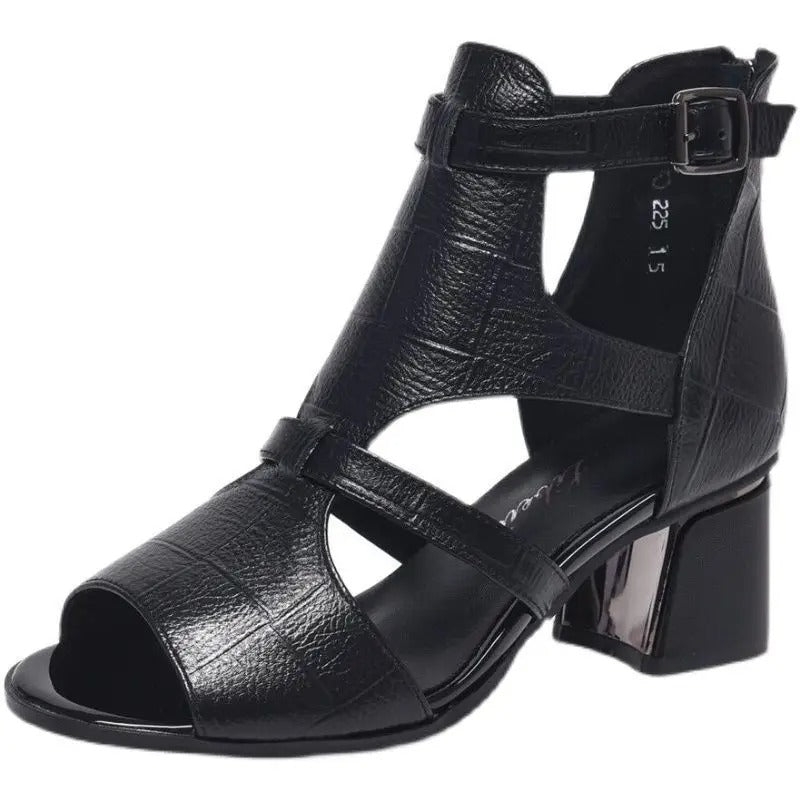 CM | Zapatos con tacón grueso y correa ajustable