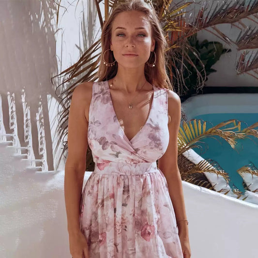 CM | Vestido maxi de verano para mujer con estampado