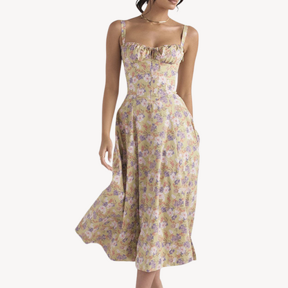 CM | Vestido midi floral sin mangas para mujer