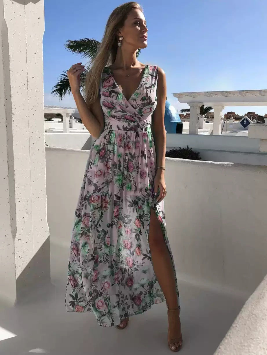 CM | Vestido maxi de verano para mujer con estampado