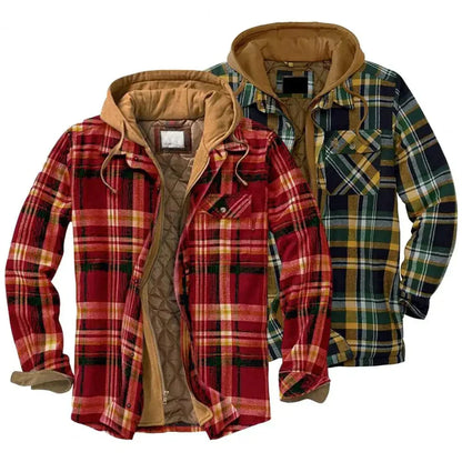 CM | Chaqueta camisera con capucha de franela de algodón