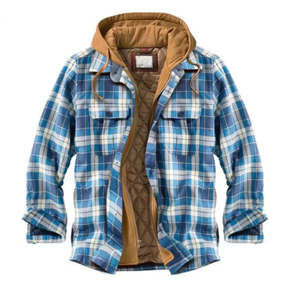 CM | Chaqueta camisera con capucha de franela de algodón
