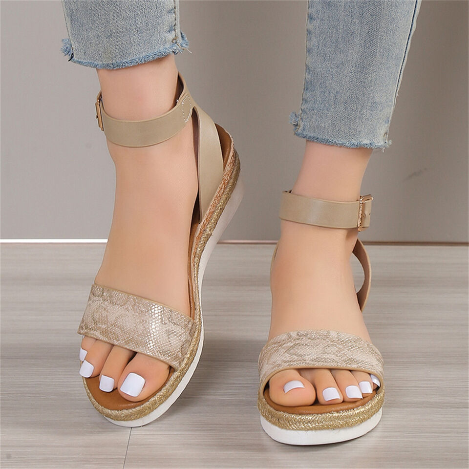 CM | - Sandalias para mujer de piel de serpiente