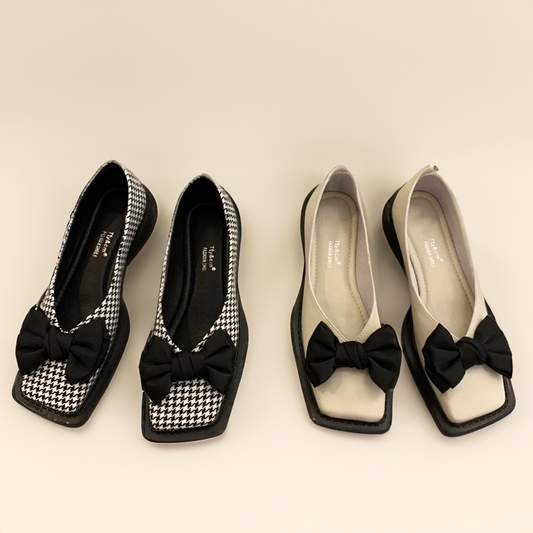 CM | puntera cuadrada boca plana mocasines mujer mocasines