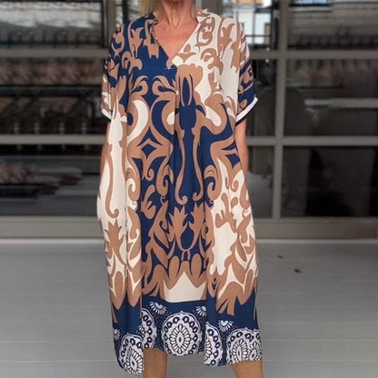CM | Vestido midi ajustado con elegante estampado