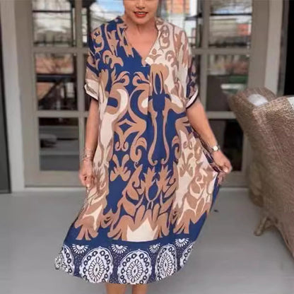 CM | Vestido midi ajustado con elegante estampado