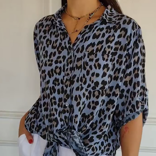 CM | Elegante blusa con estampado de leopardo