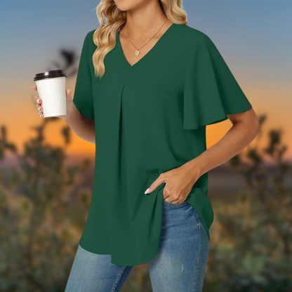 CM | Blusa elegante y desenfadada con cuello en V