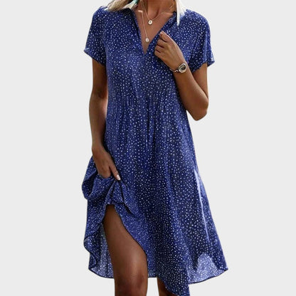 CM | Elegante y cómodo vestido midi de lunares