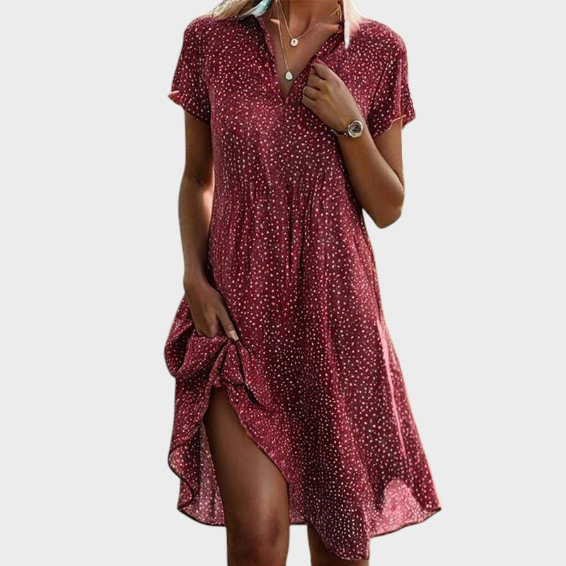 CM | Elegante y cómodo vestido midi de lunares