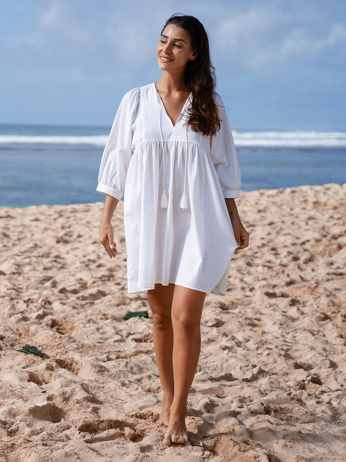 CM | Vestido corto overshirt con mangas para días relajados