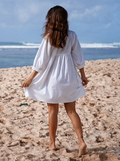 CM | Vestido corto overshirt con mangas para días relajados