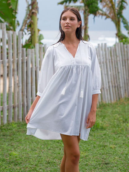 CM | Vestido corto overshirt con mangas para días relajados